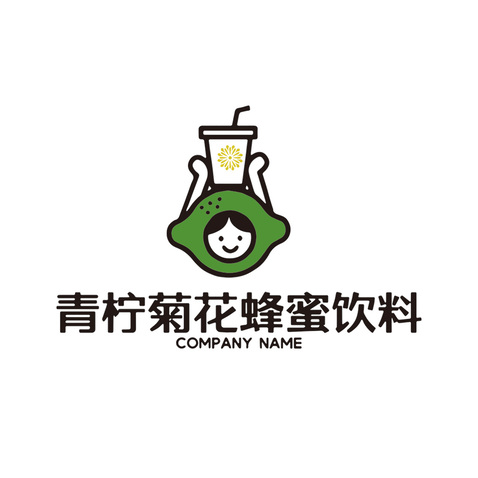 青柠菊花蜂蜜饮料logo设计