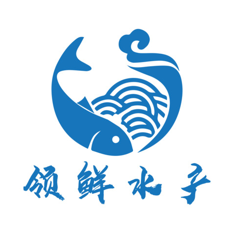 领鲜水产logo设计