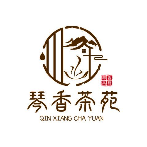 琴香茶苑logo设计