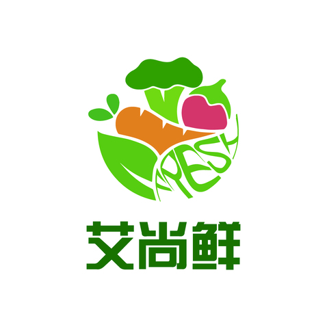 艾尚鲜logo设计