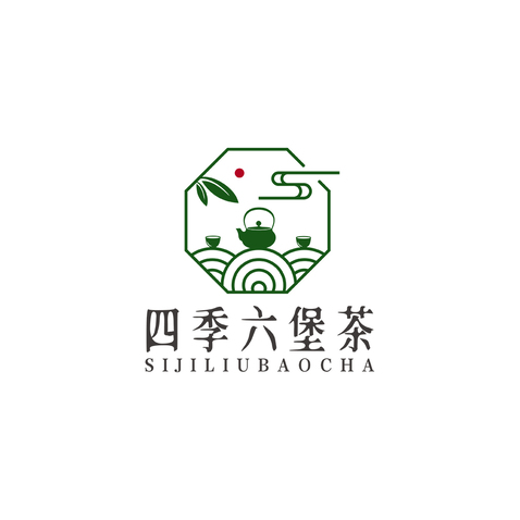 四季六堡茶logo设计