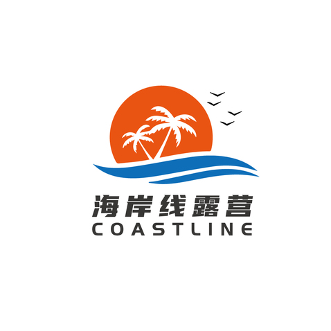 海岸线露营logo设计