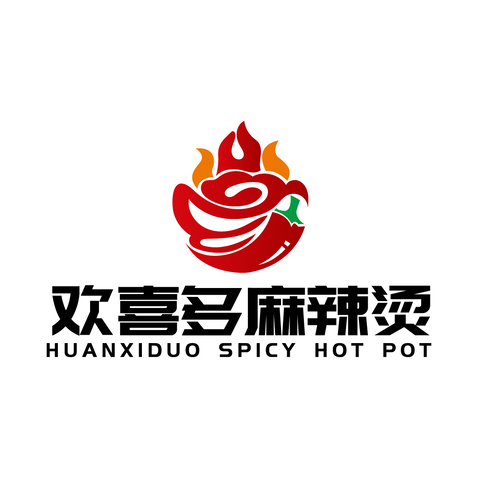 欢喜多麻辣烫logo设计