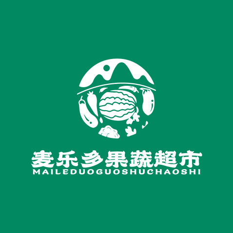 麦乐多果蔬超市logo设计