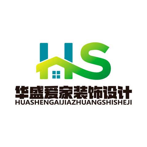 华盛爱家装饰设计logo设计