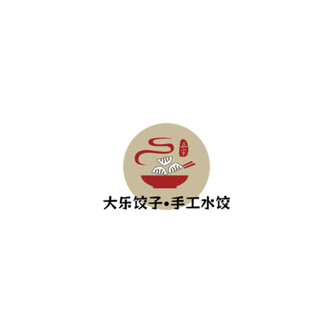 大乐饺子logo设计