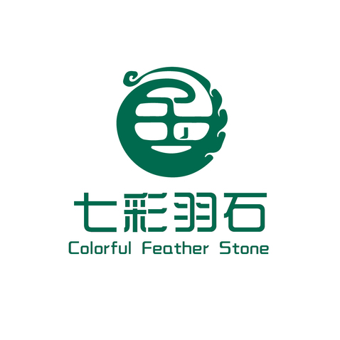 七彩羽石logo设计