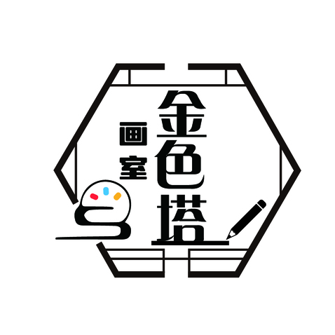 金色塔画室logo设计