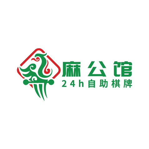 麻公馆24h自助棋牌logo设计