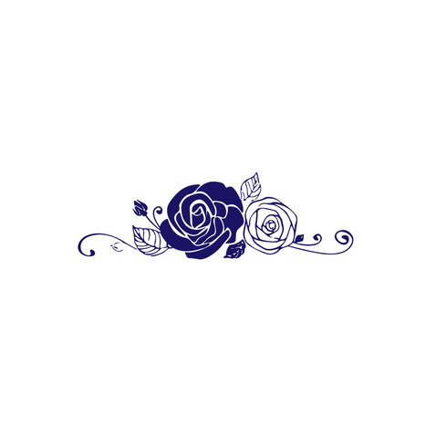 蓝色玫瑰花logo设计