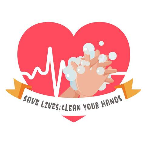 slogan&quot;savelives,Cleanyourhands&quot;logo设计